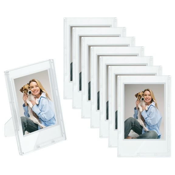 8pcs Mini Picture Frames, 2.4 x 3.6 Inch Rectangular Film Photo Frame, Small Instant Film Photo Frame Holder for Tabletop Picture Display, Matte Clear