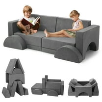 8pcs Modular Kids Play Couch, Child Sectional Sofa, Fortplay Bedroom and Playroom Furniture for Toddlers