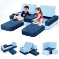 thumbnail image 1 of 8pcs Modular Kids Play Couch, Toddlers Play Couch Sofa, Kids Couch Building Fort for Boys and Girls Playroom Bedroom, Children Convertible Sofa Foam Couch, 1 of 7