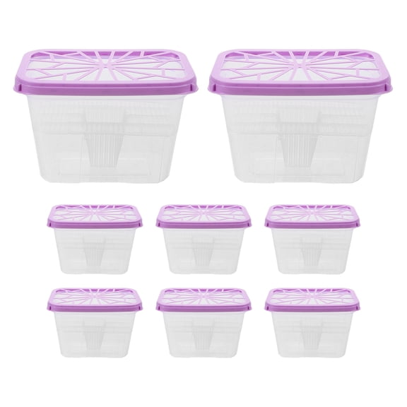 DEEPCRAFF Wardrobe Dehumidifier Violet Plastic Containers Safe Design Easy Replacement 8Pcs