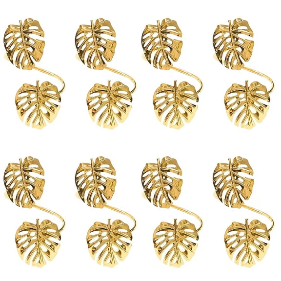 8pcs Monstera Leaves Napkin Rings Set for Wedding Party Hotel Table Decor Tropical Leaf Napkin Holders for Upscale Dining