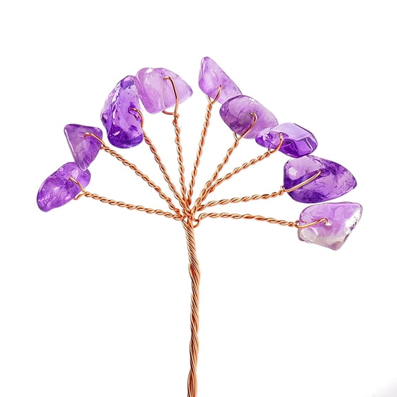 8pcs Natural Amethyst Display Decorations Home Office Decorations Flower Golden 120mm