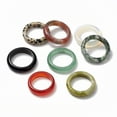 thumbnail image 1 of 8pcs Natural Gemstone Rings Wide Band Rings Size 6 1/4~Size 11 3/4(16.7~21.1mm), 1 of 6