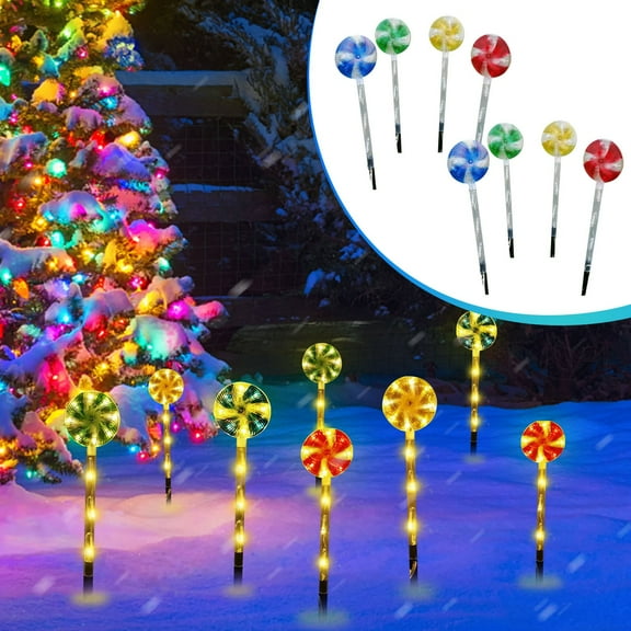 8pcs Outdoor Christmas Lights, 14.6in CXALSSY C9 LED Solar Christmas Lights near Me, Solar Outdoor Christmas Lights for House, IP65 Waterproof XMAS Candy Cane Decorations