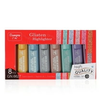 8pcs PCS Glitter Highlighters, Aesthetic Pastel Highlighters, Chisel Tip Assorted Colors, Sparkling Pens for Journal Planner, Highlighting, Note-Taking, Glitter Ink