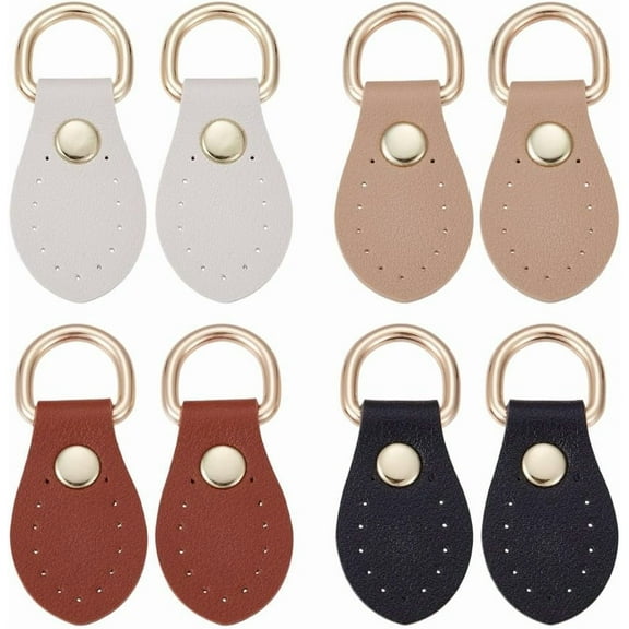 8pcs PU Leather Sewing Buckle 4 Colors Purse Strap Mount Hook Snap Toggle Sew-On Clasp Coat Toggles Sewing D-Ring Clips Replacements Handbag Shoulder Snap DIY