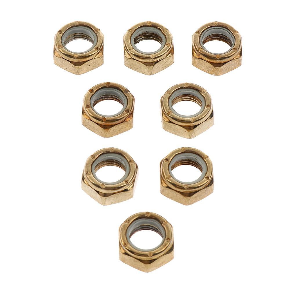 8pcs Pack Metal Axle Nuts Kingpin Nuts Skateboard Longboard Trucks