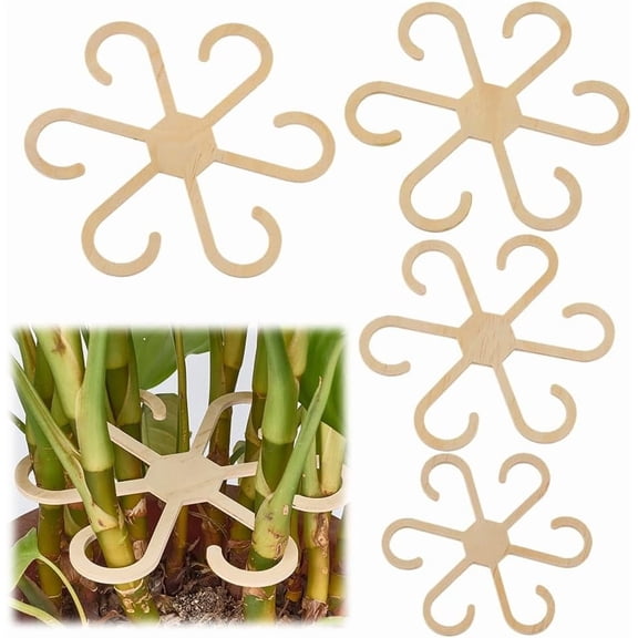 8pcs Plant Climbing Stem Supports 4 Size Flower Shape Stabilizer Grapple Holder Flower Stakes Trellis Stem Hook Plant Growth Rack Accessories DIY