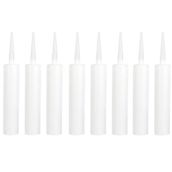 8pcs Plastic Caulk Tubes Refillable Sealant Caulking Tube White Caulking Tubes