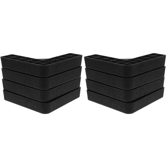 Supvox Sofa Risers Lightweight Black Plastic for Furniture Stability and Extra Space 8Pcs
