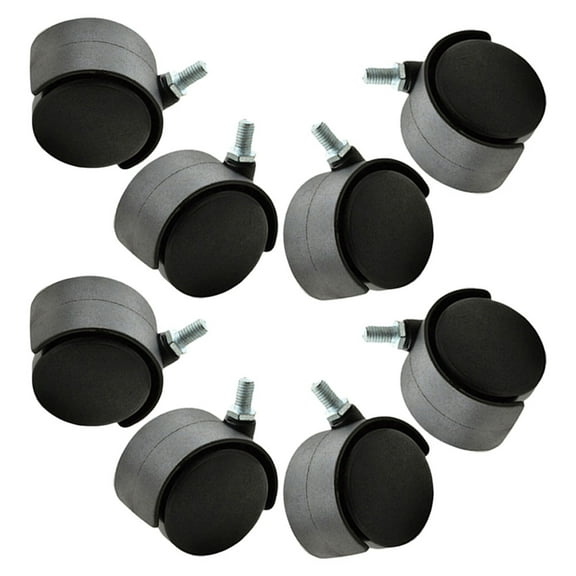 8pcs Plastic M8 Swivel Casters Wheel Furniture Wheel Replacement Swivel Cart Wheels Workbench Small Casters For Office Chairs Shelves Carts
