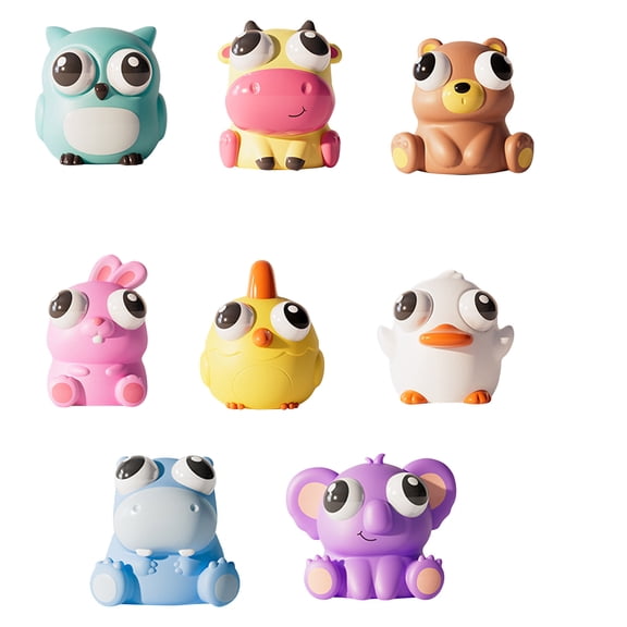 8pcs Pop Eyes Pet Squeeze Stress Reliever – Easter Basket Stuffers, Party Favors, Funny Eye Popping Slow Rebound Venting Tool for Desk