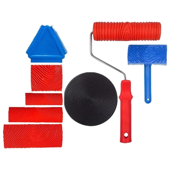 8pcs Practical Wood Grains Effect Rollers for Professional and Painter