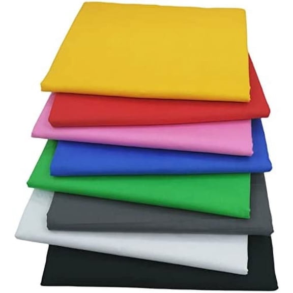 8pcs Precut Fat Quarters Cotton Fabric Bundles - Solid Color Fabric - DIY Crafting Series - 100% Cotton - Eco-Friendly 8pcs Printed Fabric - 18x22 Inches Each (Solid Color 2)