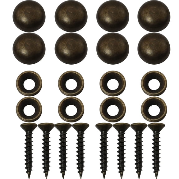 8pcs Pure Brass Decorative Screws with Caps Used as Mirror Screw Mirror Fixing Screws Cover Self-Tapping Screws (15mm, Bronze)