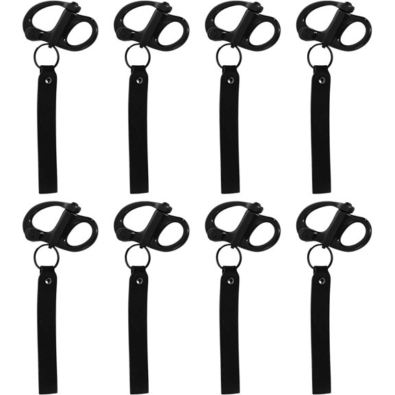8pcs Quick Release Shackle with Leather Handle for SCBA Mask, Firefighter Accessories Marine Grade 316 Stainless Steel Fixed Snap Shackle Lanyard Sailing Rigging Shackle, Boat Buckle$$Watercraft