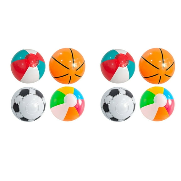 8pcs Rainbow Inflatable Beach Ball for Summer Water Games and Pool Party Decorations Multi Color
