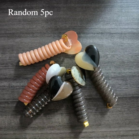 8pcs Random Color Japanese Minimalist Bubble Braid Headband, High-End Feel, Heart-Shaped Phone Line Hair Loop, Ponytail Braid Hair Tool
