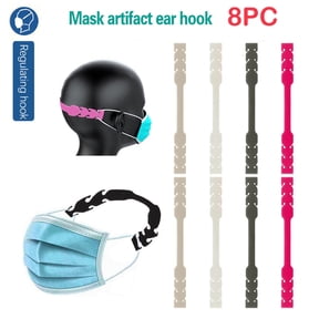 8pcs Random Color Silicone Mask Ear Hooks, Anti-Pain Mask Ear Extender Buckles, Non-Slip Fixed Mask Ear Loops, Soft Mask Ear Relief Tool for Adults, Multicolor