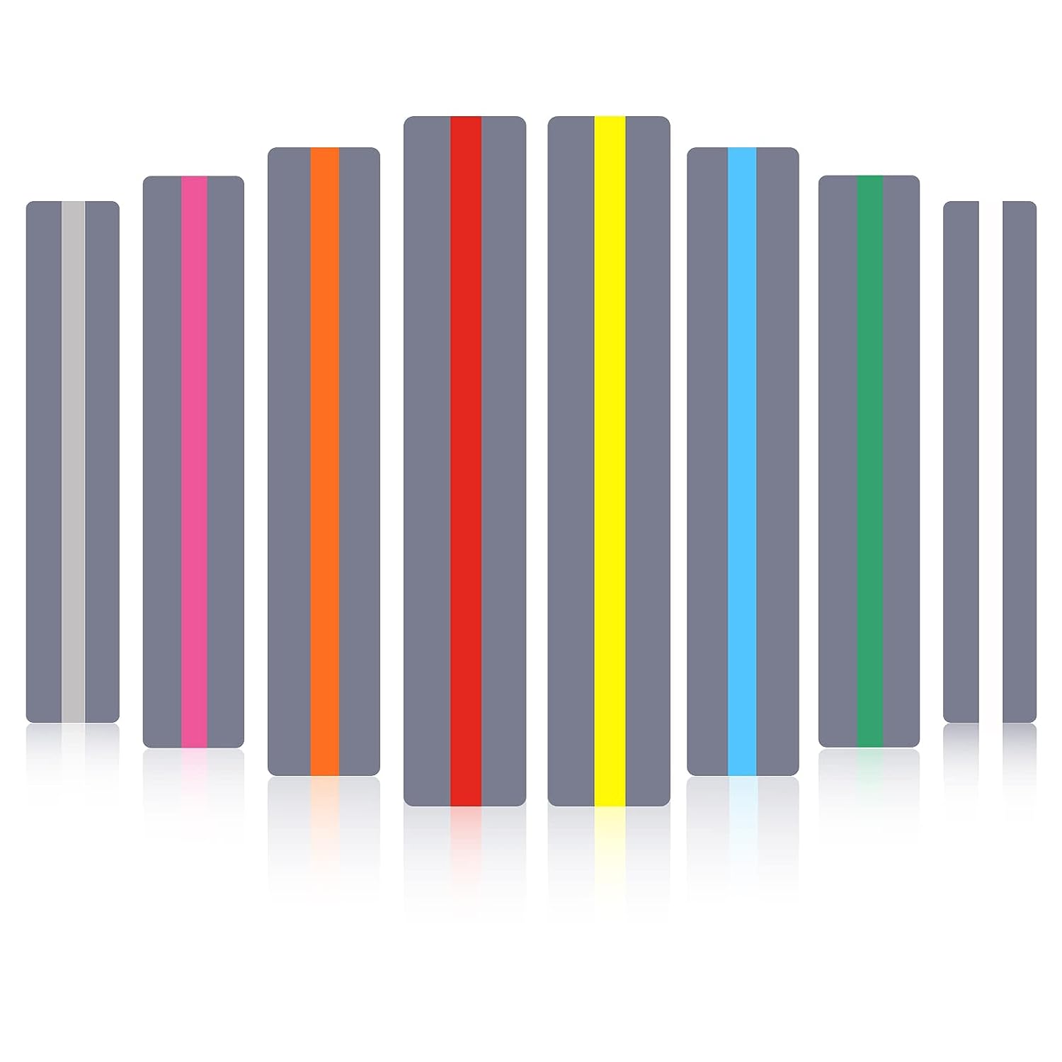 8pcs Reading Guide Strips, Plastic Colored Reading Tracking Rulers