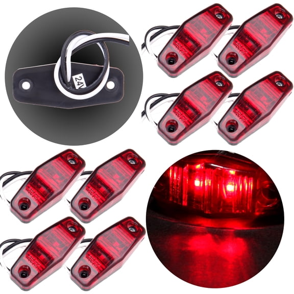 8pcs Red Universal Fender Side Marker Assembly 2.51.06250.6875 - Fender marker