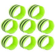 8pcs Reflective Bands for Arm Reflective Armbands High Visibility Night Cycling Riding Reflector Tape Straps Green
