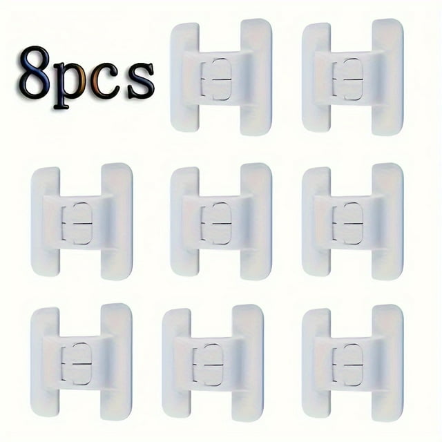 8pcs Refrigerator Door Locks Automatic Safety Snap Closure, Leak