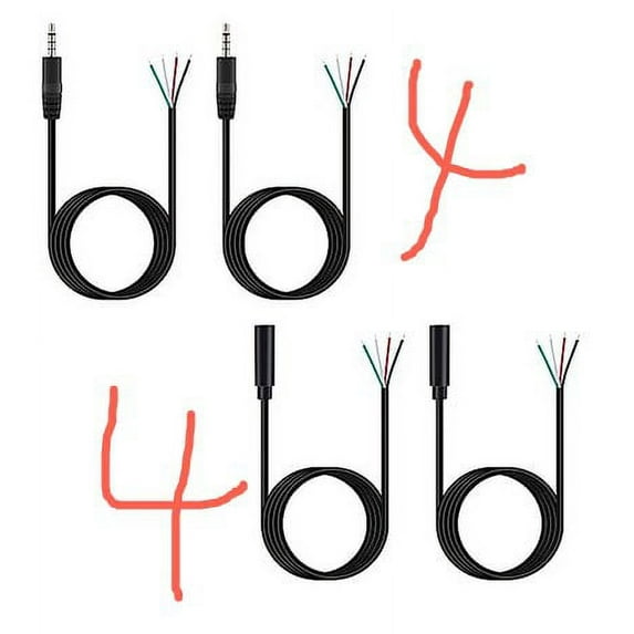 8pcs Replacement Audio Cables 3.5mm Stereo Audio Cable Male Female Plug Audio Cables(1m)