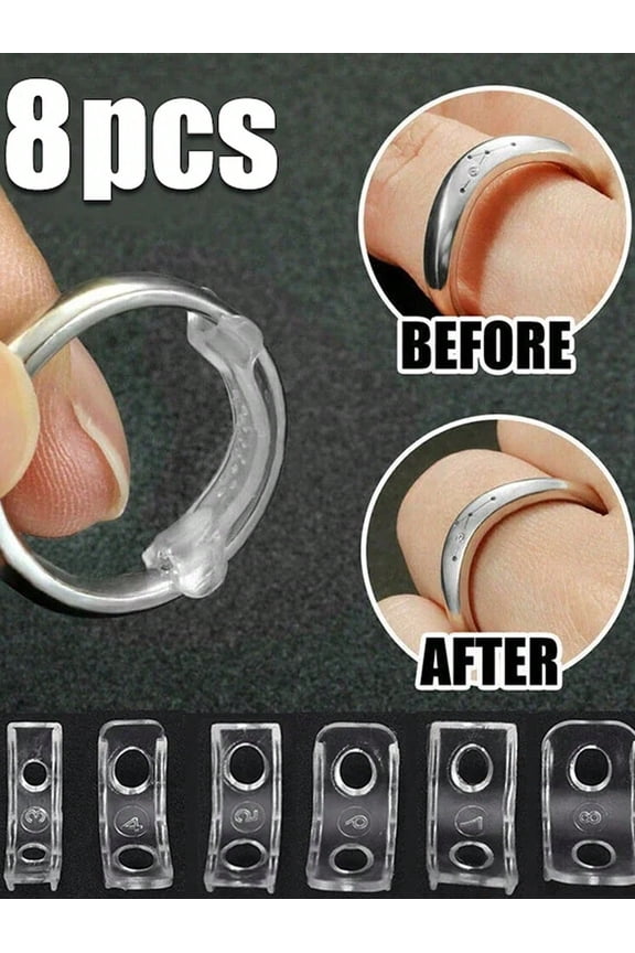 8pcs Resin Ring Adjuster Invisible Ring Sizer Pads Suitable For Loose Rings Fits All Finger Sizes Invisible Ring Sizer Adjuster Suitable For Loose Rings Multiple Fin