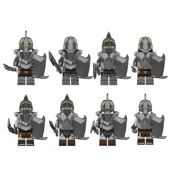 8pcs Roman Commander Minifigure - Orc Soldier Figure,2" Tall Mini Roman Soldier Building Blocks Kits,Orc Soldier Collectible Figurines for Halloween Christmas Display Imaginative Play Toy Figures