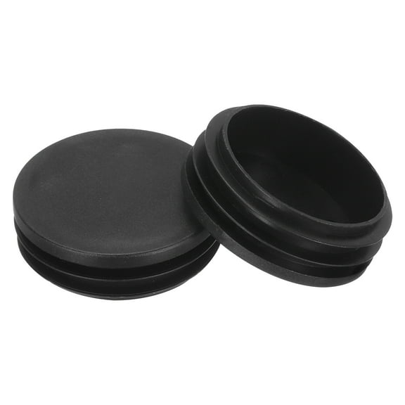 8pcs Round Plastic Hole Plugs, 2 Inch (50mm) Black Insert Tubing End Cap for Inserts Chair Leg