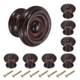 thumbnail image 1 of Uxcell 8Pcs Round Wooden Knobs, 1.5" Mushroom Shape Single Hole Drawer for Drawer Dresser Wardrobe, Dark Brown, 1 of 7