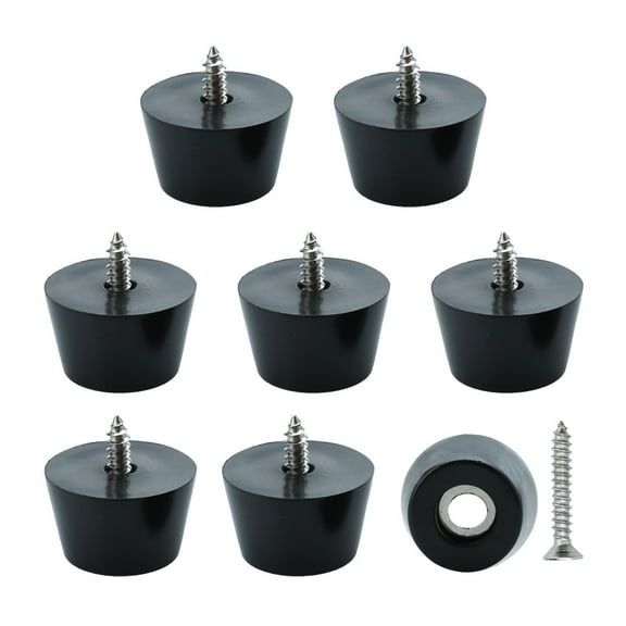 8pcs Rubber Feet Bumper Pad Feet with Metal Washer and Screws, D24x19xH15mm