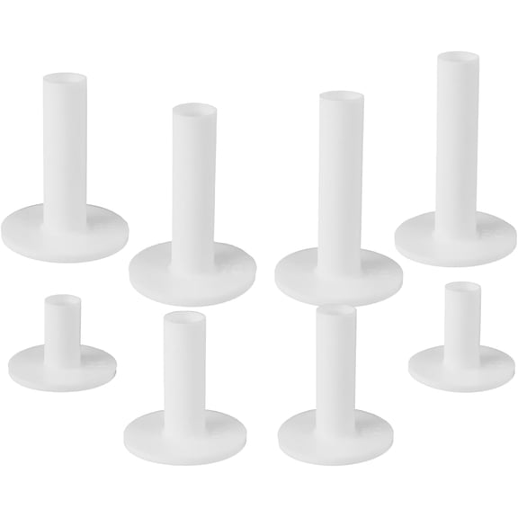 8pcs Rubber Golf Tees, White T Shape Driving Range Tee for Indoor & Outdoor Practice Accessories for Practice Mats and Golf Simulators (US Sizes, 8 Sizes)
