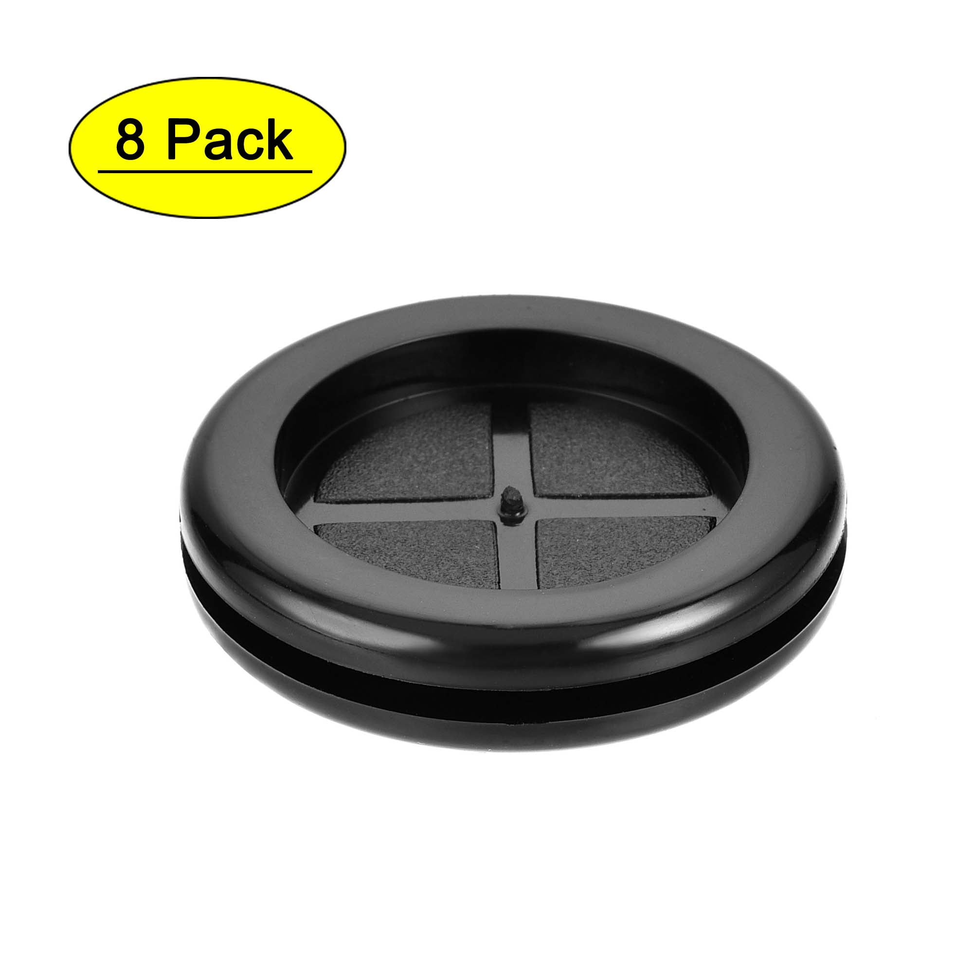 8Pcs Rubber Grommets, 35mm Mounting Hole, Double-Sided For Wire & Cable Protection (Black)
