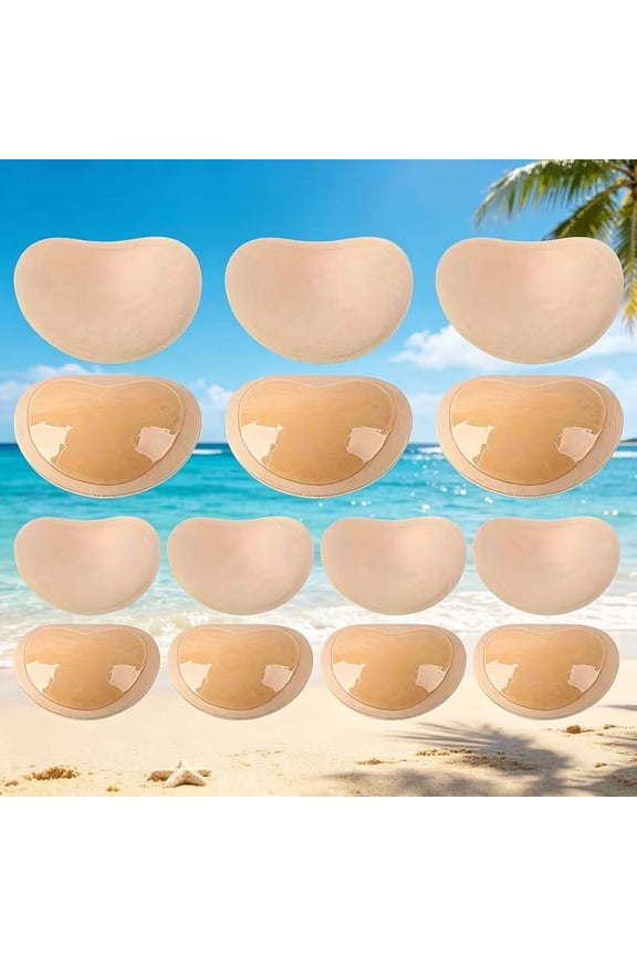 8pcs Seamless Adhesive Push Up Bra Patches for Women - Nipple Covers with Removable Inserts for Swimwear & Casual Outfits