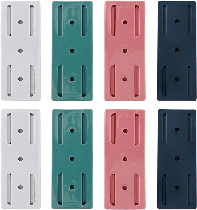 8pcs Self-Adhesive Power Strip Holder, Self-Adhesive Desktop Socket Holder, No-Punch Adhesive Socket Hanger, Plug-in Socket Holder for Kitchen Home Office Cable Management