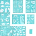 thumbnail image 1 of 8pcs Self-Adhesive Silk Screen Printing Stencil Animal Theme Silk Screen Stencil Dog Cat Stencils Paw Print Reusable Mesh Transfer with 1pc Scraper for Painting on Wood DIY T-Shirt Fabric, 1 of 6