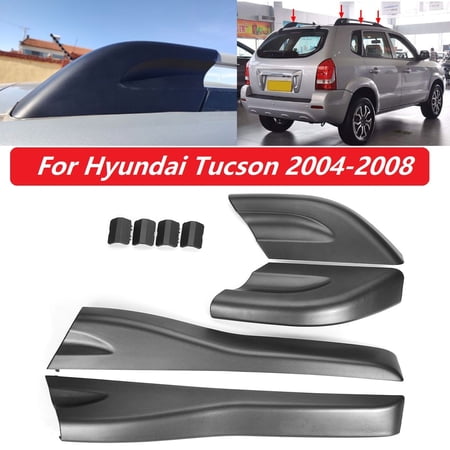 8pcs Set Car Roof Rack Rail End Cover Cap for Hyundai Tucson 2004-2008, Replacement Protective Shell Cap Exterior Accessories, Black