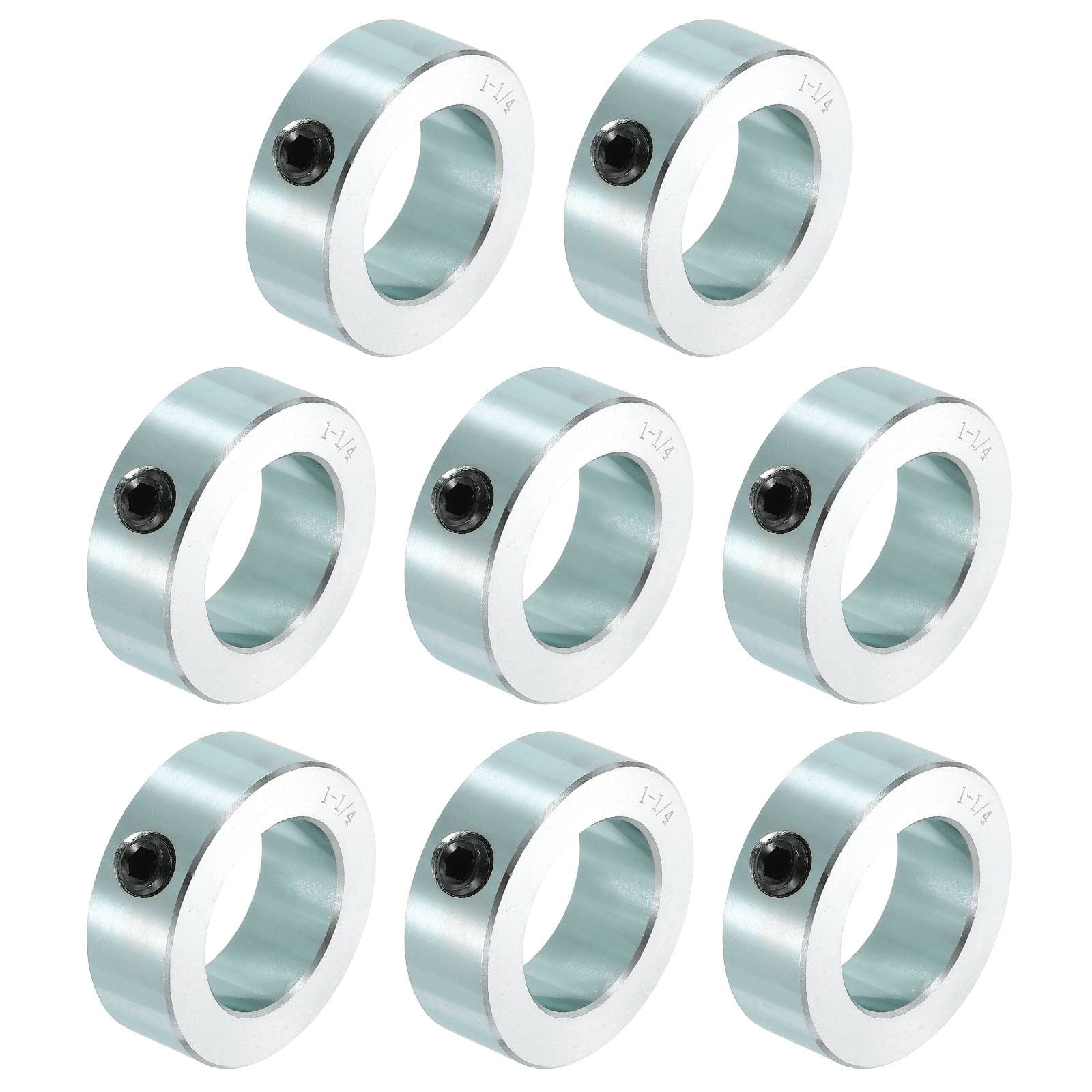 8pcs Set Screw Collars 1-1/4" Bore Carbon Steel Shaft Collars, 2" OD, 11/16" Width Lock Axle Collar Clamp