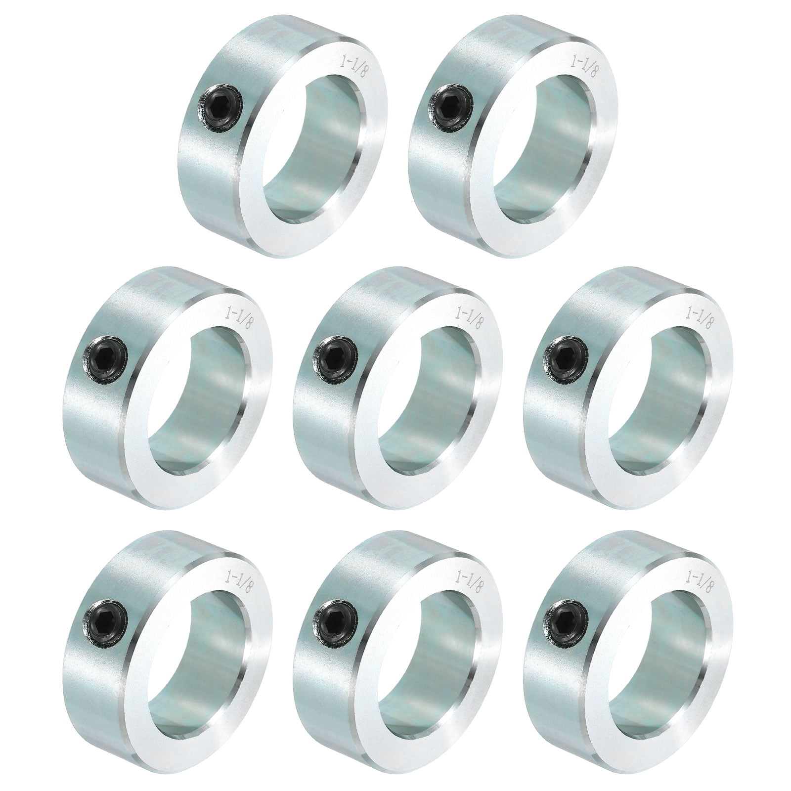 8pcs Set Screw Collars 1-1/8" Bore Carbon Steel Shaft Collars, 1-3/4" OD, 5/8" Width Lock Axle Collar Clamp