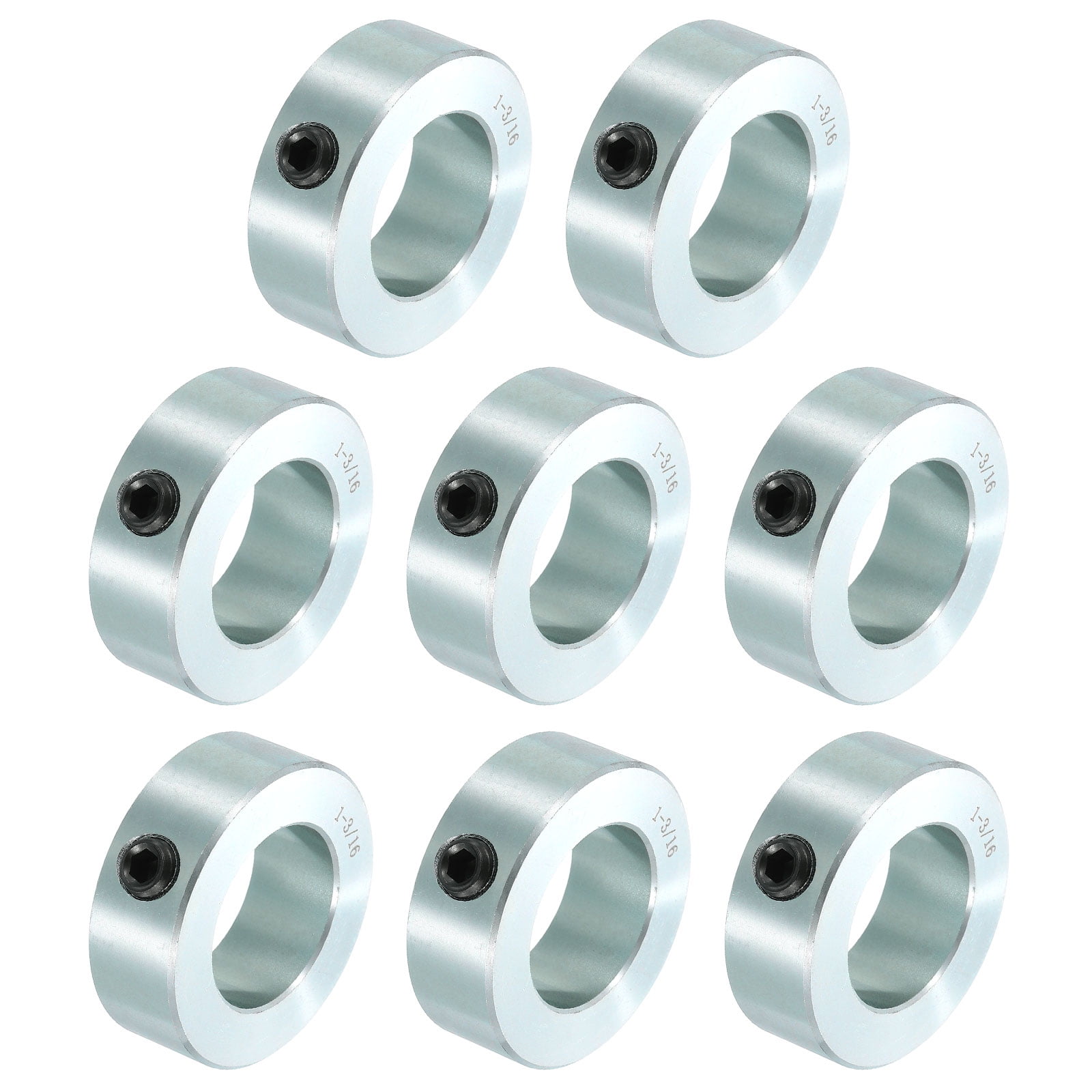 8pcs Set Screw Collars 1-3/16" Bore Carbon Steel Shaft Collars, 2" OD, 11/16" Width Lock Axle Collar Clamp