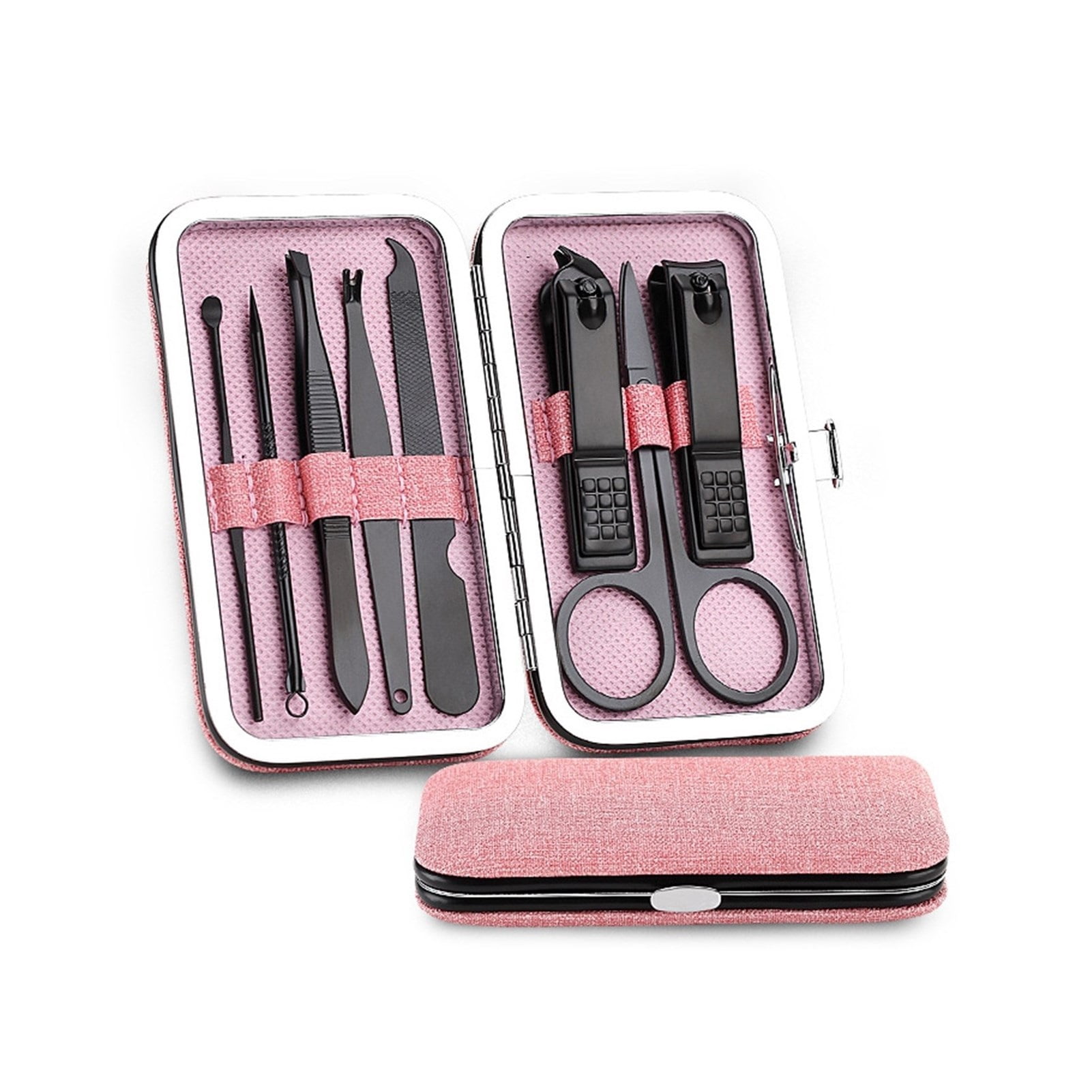 8pcs / Set Stainless Steel Manicure Clippers Pedicure Set Portable Travel Hygiene Tool Set Scissors Tweezers Manicure Set