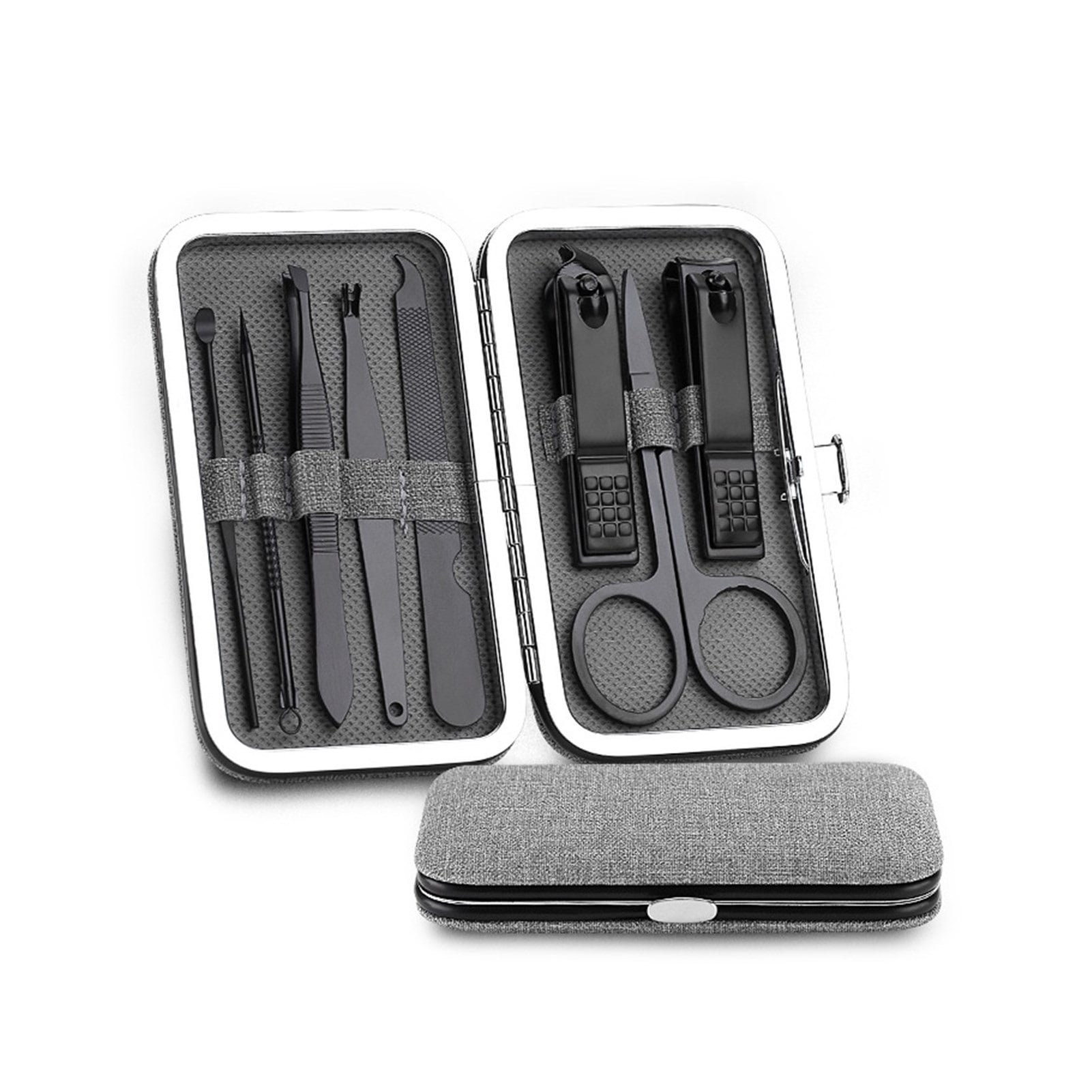 8pcs / Set Stainless Steel Manicure Clippers Pedicure Set Portable Travel Hygiene Tool Set Scissors Tweezers Manicure Set