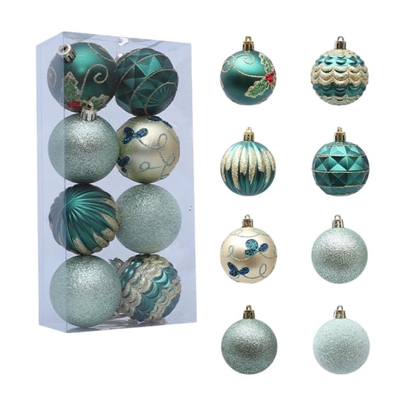 8pcs Shatterproof Christmas Ball Ornaments Set with Hooks, Multicolor Plastic Baubles for Christmas Tree, Holiday, Wedding, Party and Home Decorations