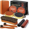 thumbnail image 1 of 8pcs Shoes Polish Kit,1.4oz Black Brown Shoe Polish Wax, 3 Pieces Horsehair Brushes, 2 Pieces Cleaning Cloths, 1 of 2