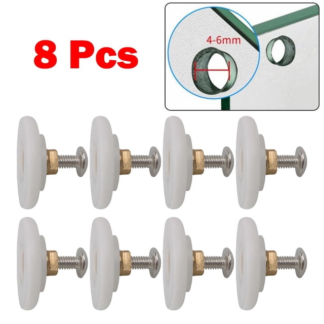 Shower Door Pulleys/Rollers 8PCS - Roller Diameter 19/22/23/25/27mm, For 4-5mm Glass, POM & Steel Bearing, Ultra-Quiet