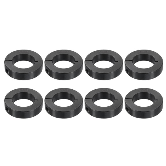 8pcs Single Split Shaft Collar 1-3/16" Bore One-Piece Clamping Collar, Black Oxide Steel Lock Collar Clamp