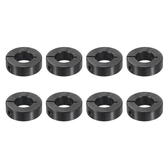 8pcs Single Split Shaft Collar 11/16" Bore One-Piece Clamping Collar, Black Oxide Steel Lock Collar Clamp