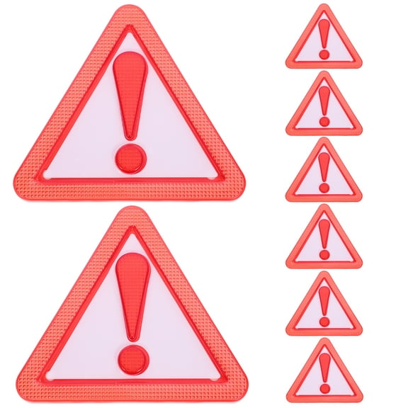 Slow Moving Vehicle Sign for Safety Reflective Red Plastic Triangle Sign for Car 8 pcs